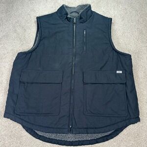 Lee Workwear Vest Mens XL Sherpa Lined Full‎ Zip Sleeveless Jacket Black